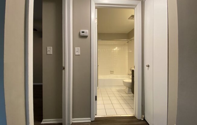 Bathroom and a linen closet