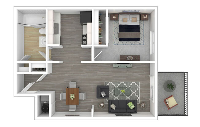 1 bed, 1 bath, 615 sqft, $905