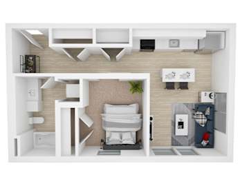1 bed, 1 bath, 590 sqft, $1,385