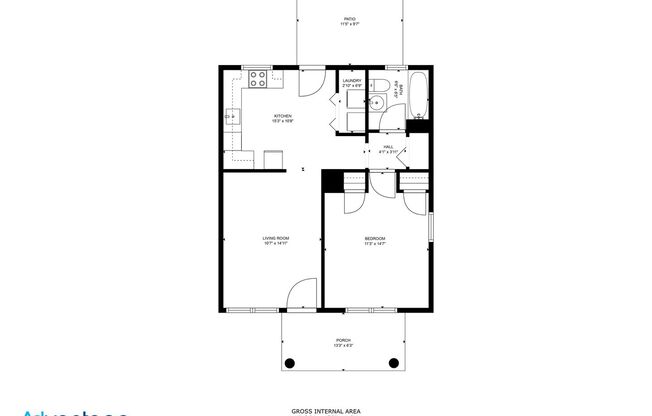 1 bed, 1 bath, 696 sqft, $1,375, Unit 01