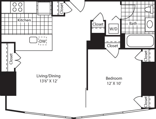 1 bed, 1 bath, 607 sqft, $3,685, Unit 3308
