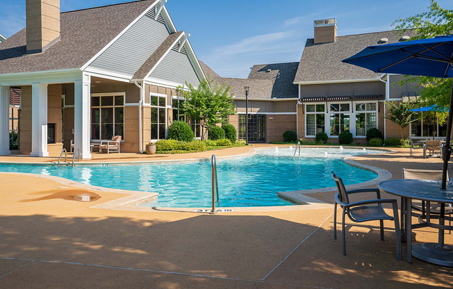 Large Pool Sundeck with Outdoor Furniture