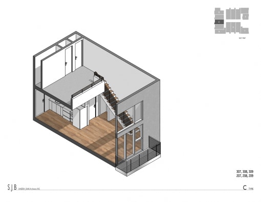 Type C Floor Plan at 1039 S. Hobart Blvd. Koreatown/Los Angeles, CA, Los Angeles, 90006