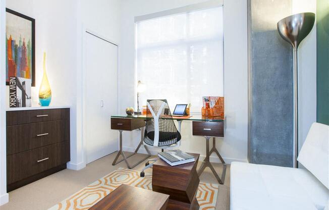 Decorated Living Room at Venn Apartments, CA, 94102