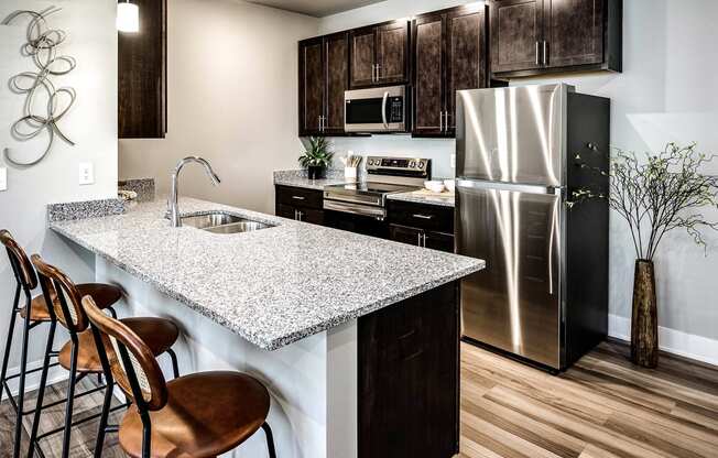 Modern kitchen at Sterling Prairie Trail North in Ankeny, IA