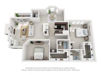 2 beds, 2 baths, 1,116 sqft, $1,400