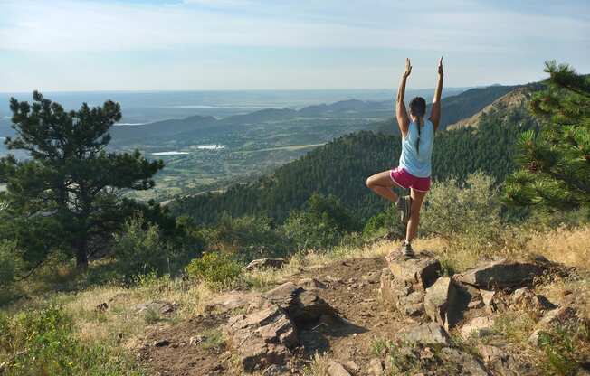 Enjoy Hiking and Yoga on Colorado Rocky Mountain at Windsor at Pinehurst, Lakewood, CO, 80235