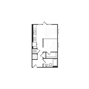 Studio, 1 bath, 569 sqft, $1,495