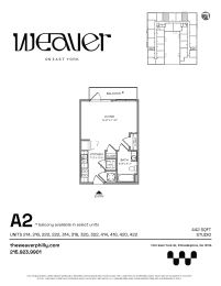 Studio, 1 bath, 442 sqft, $1,300