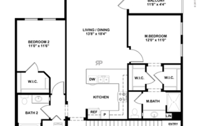 2 beds, 2 baths, 1,240 sqft, $1,999