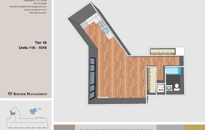 Studio, 1 bath, 470 sqft, $2,100
