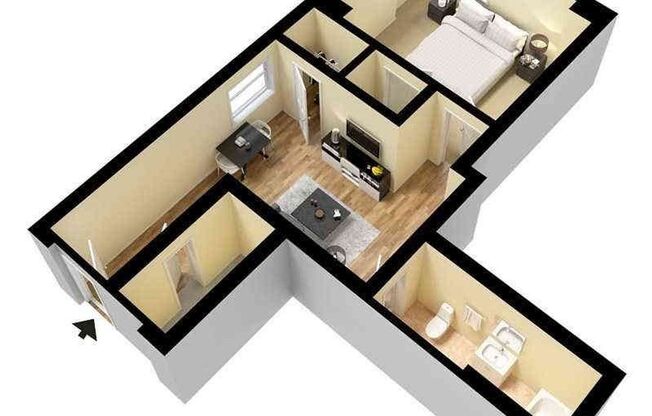 1 bed, 1 bath, 365 sqft, $950, Unit 02A