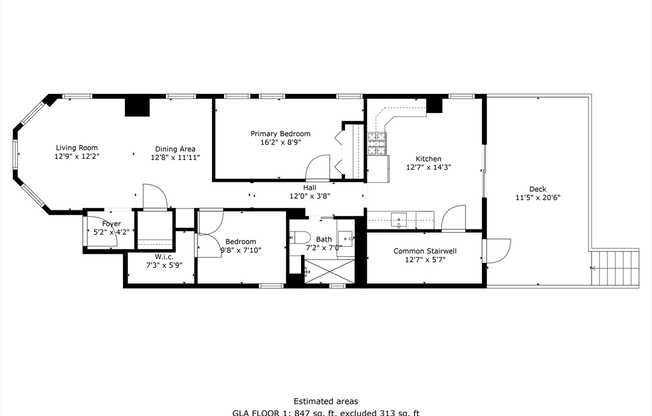 2 beds, 1 bath, 847 sqft, $2,750, Unit 1