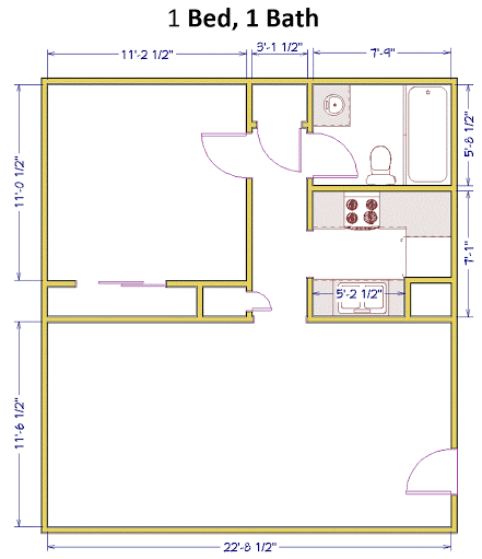 1 bed, 1 bath, 625 sqft, $850, Unit 4112 Wyndsor Terrace Building 1 #15