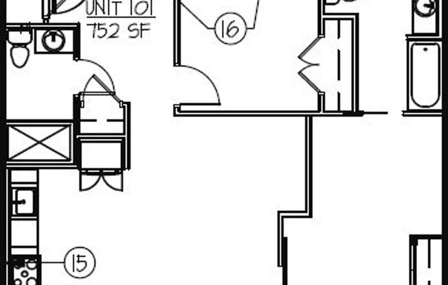 2 beds, 2 baths, 752 sqft, $1,650, Unit Unit 101