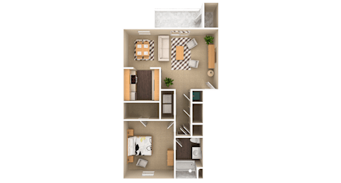 1 bed, 1 bath, 744 sqft, $1,187