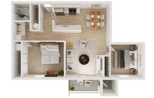 2 beds, 1 bath, 898 sqft, $2,060, Unit 107