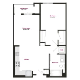 1 bed, 1 bath, 775 sqft, $2,586