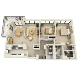 2 beds, 2 baths, 1,451 sqft, $3,574