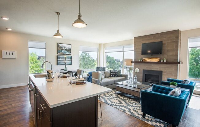 Living Room at Union West Apartments in Lakewood, CO