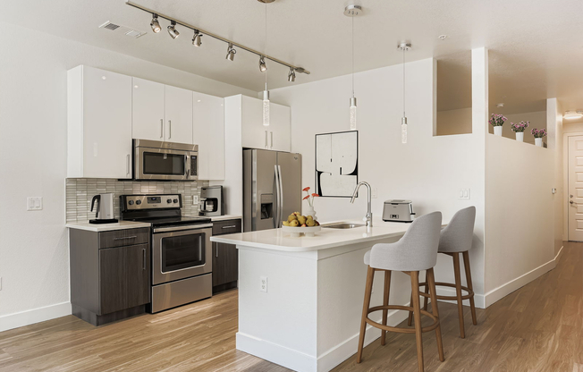 Plan A3: Modern kitchen with stainless appliances