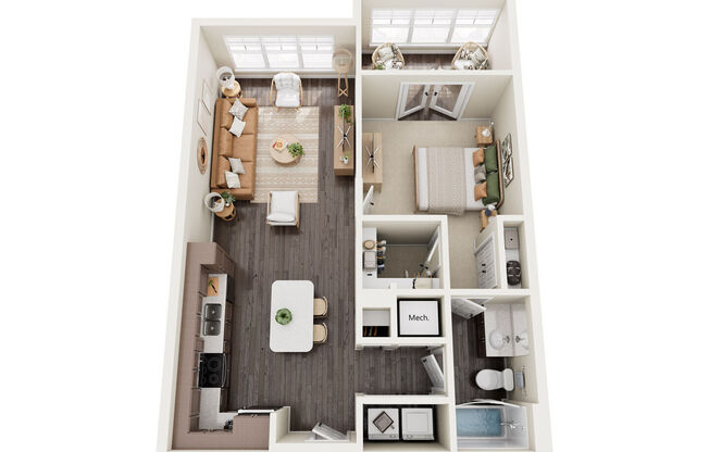 1 bed, 1 bath, 824 sqft, $1,499