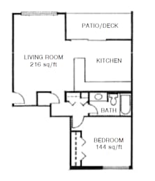 1 bed, 1 bath, 680 sqft, $950