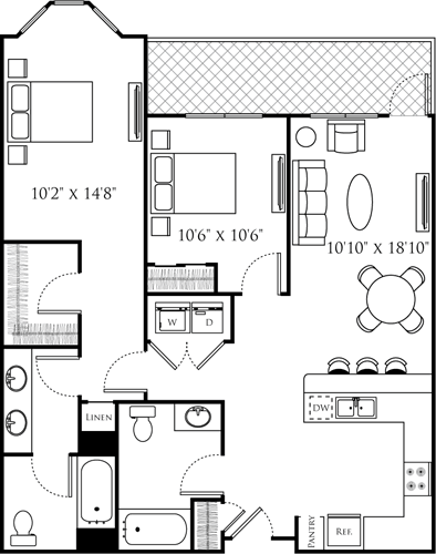 2 beds, 2 baths, 1,150 sqft, $3,246, Unit 331