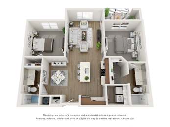 2 beds, 2 baths, 1,147 sqft, $1,855