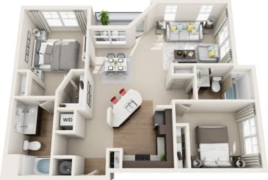 2 beds, 2 baths, 1,152 sqft, $1,530