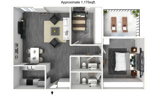 2 beds, 2 baths, 1,100 sqft, $2,498, Unit 204