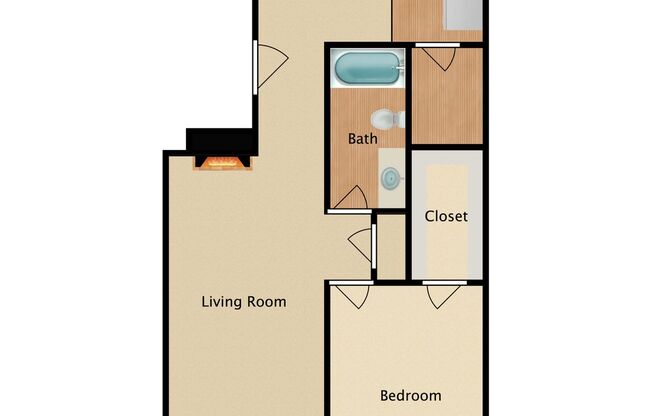 1 bed, 1 bath, 754 sqft, $1,243, Unit 274