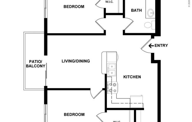 2 beds, 1 bath, 749 sqft, $1,281