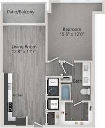 1 bed, 1 bath, 772 sqft, $2,516