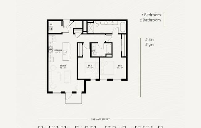 2 beds, 2 baths, 1,219 sqft, $2,950, Unit 911