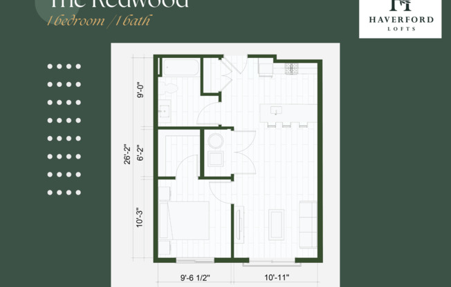 1 bed, 1 bath, 505 sqft, $1,600, Unit 2J