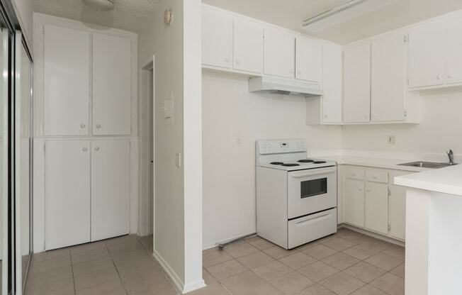 Kitchen with White Cabinets