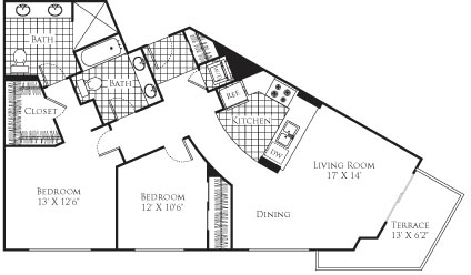 2 beds, 2 baths, 1,109 sqft, $2,706, Unit 517