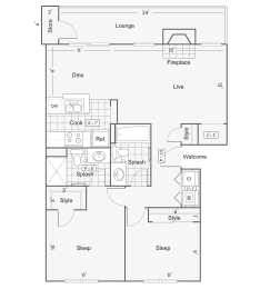 2 beds, 2 baths, 987 sqft, $2,429