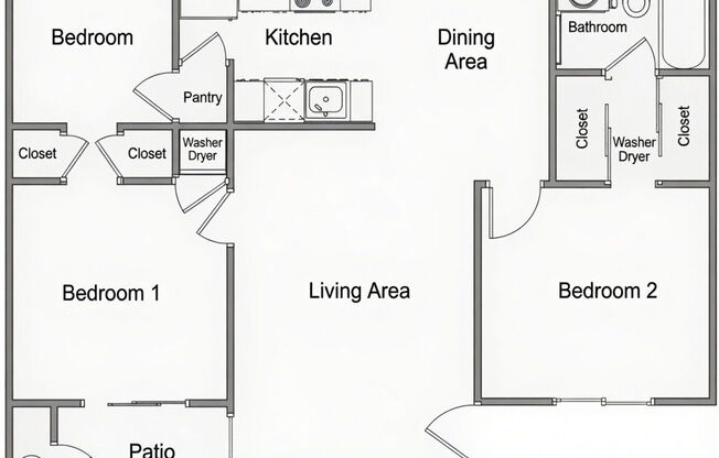 2 beds, 2 baths, 882 sqft, $1,950