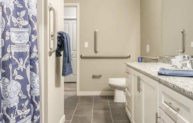 Interiors-1 bedroom master bath with granite countertops