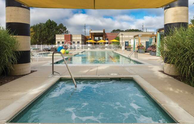 the swimming pool at the resort on falls church at Village Club of Rochester Hills, Michigan, 48317