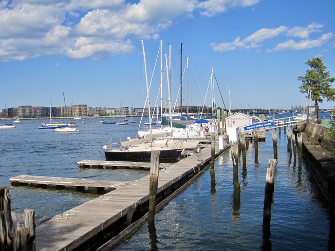 View from Lewis Wharf in Boston