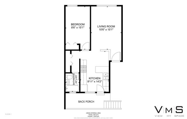 1 bed, 1 bath, 530 sqft, $1,595, Unit 4732-3A