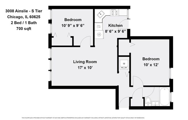 2 beds, 1 bath, 700 sqft, $1,825, Unit 3008-2S