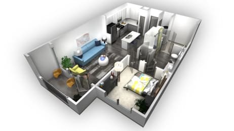 1 bed, 1 bath, 718 sqft, $1,376