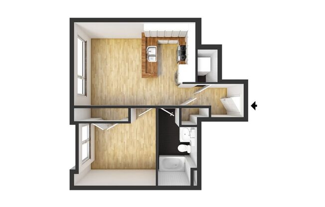 1 bed, 1 bath, 576 sqft, $2,075, Unit 213