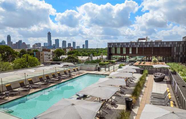 Rooftop Pool with Panoramic Views of Downtown Skyline