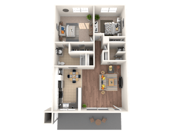 2 beds, 1.5 baths, 940 sqft, $2,736