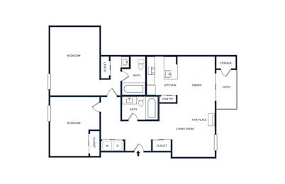 2 beds, 2 baths, 984 sqft, $2,300